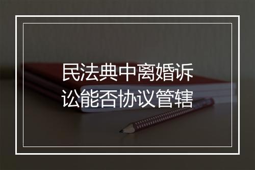 民法典中离婚诉讼能否协议管辖