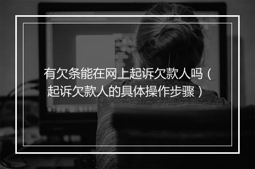 有欠条能在网上起诉欠款人吗（ 起诉欠款人的具体操作步骤）