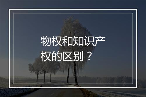 物权和知识产权的区别？