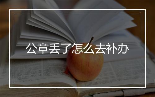 公章丢了怎么去补办
