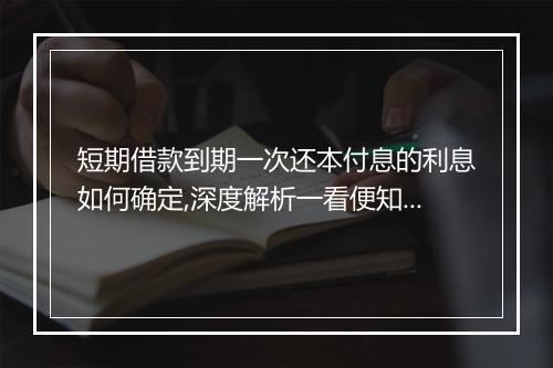 短期借款到期一次还本付息的利息如何确定,深度解析一看便知！