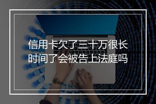 信用卡欠了三十万很长时间了会被告上法庭吗
