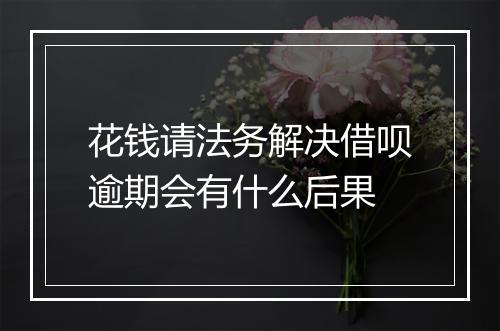 花钱请法务解决借呗逾期会有什么后果