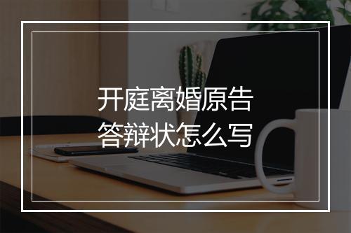 开庭离婚原告答辩状怎么写