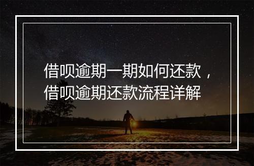 借呗逾期一期如何还款，借呗逾期还款流程详解