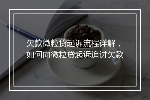 欠款微粒贷起诉流程详解，如何向微粒贷起诉追讨欠款