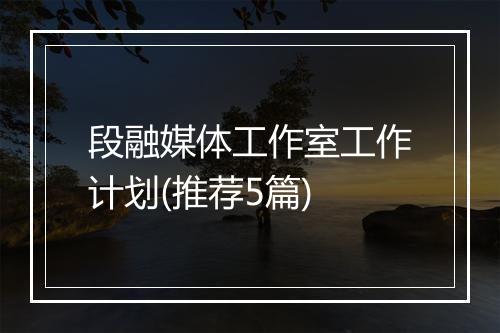 段融媒体工作室工作计划(推荐5篇)