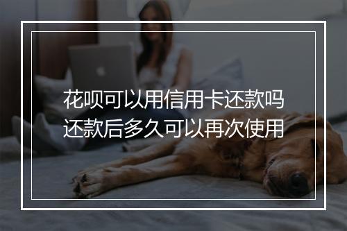 花呗可以用信用卡还款吗还款后多久可以再次使用