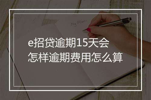 e招贷逾期15天会怎样逾期费用怎么算