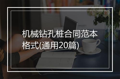 机械钻孔桩合同范本格式(通用20篇)