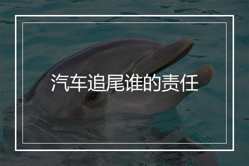 汽车追尾谁的责任