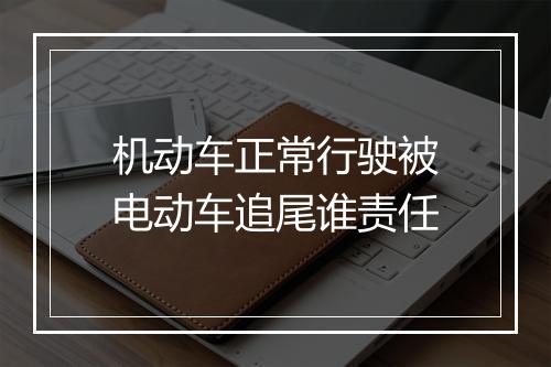 机动车正常行驶被电动车追尾谁责任
