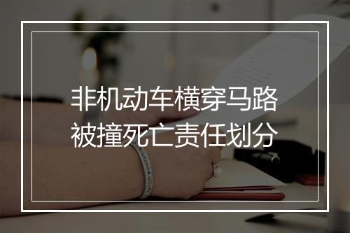 非机动车横穿马路被撞死亡责任划分