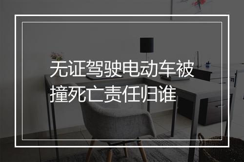 无证驾驶电动车被撞死亡责任归谁