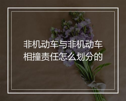 非机动车与非机动车相撞责任怎么划分的
