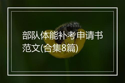 部队体能补考申请书范文(合集8篇)