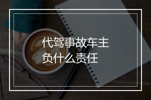 代驾事故车主负什么责任