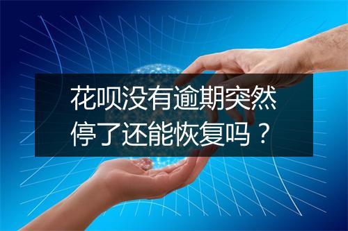 花呗没有逾期突然停了还能恢复吗？