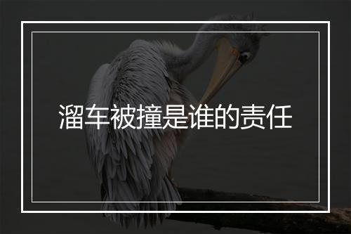 溜车被撞是谁的责任