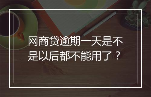 网商贷逾期一天是不是以后都不能用了？