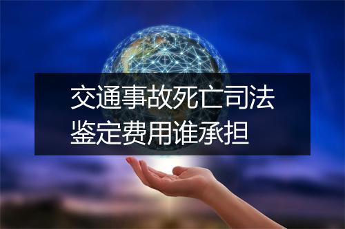 交通事故死亡司法鉴定费用谁承担