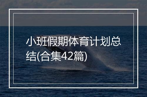 小班假期体育计划总结(合集42篇)