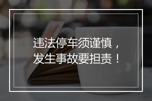 违法停车须谨慎，发生事故要担责！