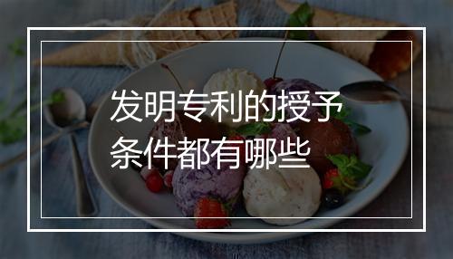 发明专利的授予条件都有哪些