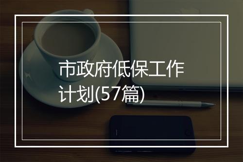 市政府低保工作计划(57篇)
