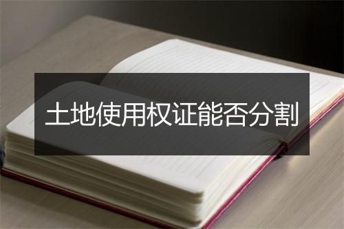 土地使用权证能否分割