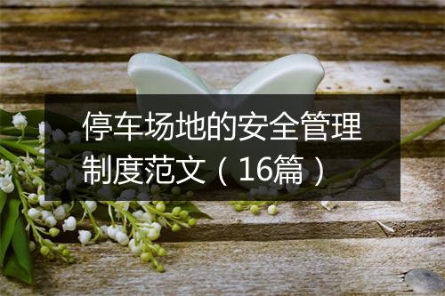 停车场地的安全管理制度范文（16篇）