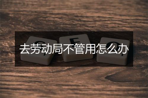 去劳动局不管用怎么办