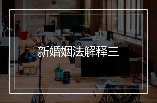 新婚姻法解释三