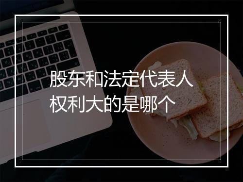 股东和法定代表人权利大的是哪个