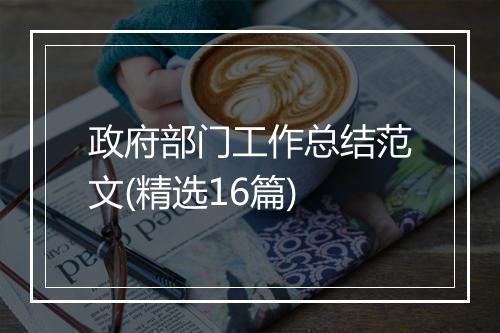 政府部门工作总结范文(精选16篇)