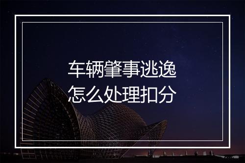 车辆肇事逃逸怎么处理扣分