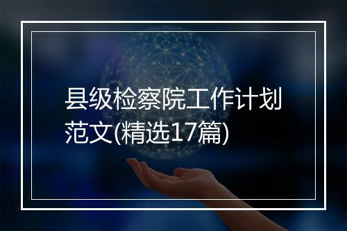 县级检察院工作计划范文(精选17篇)
