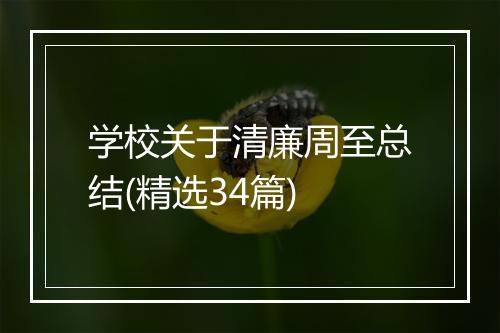 学校关于清廉周至总结(精选34篇)