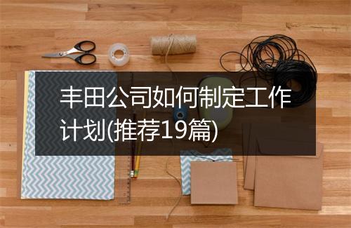 丰田公司如何制定工作计划(推荐19篇)