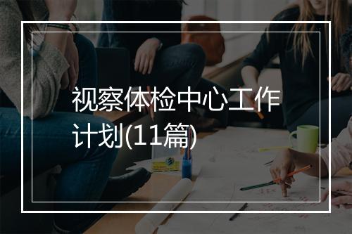 视察体检中心工作计划(11篇)