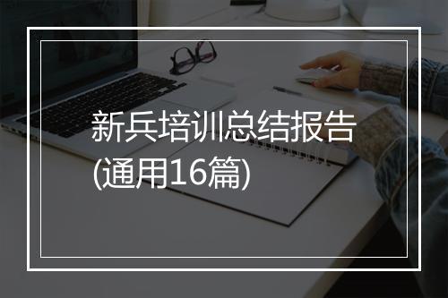 新兵培训总结报告(通用16篇)