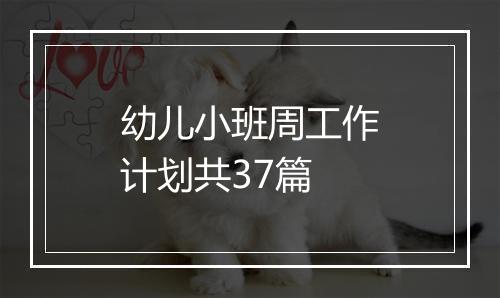 幼儿小班周工作计划共37篇