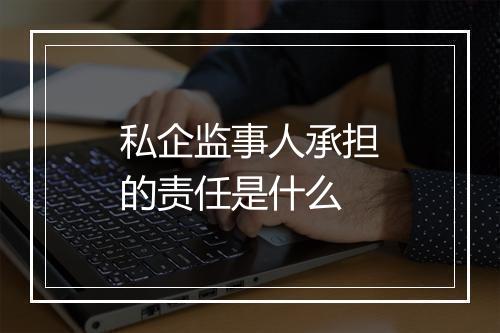 私企监事人承担的责任是什么
