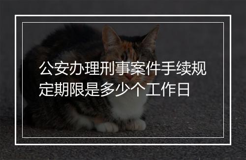 公安办理刑事案件手续规定期限是多少个工作日