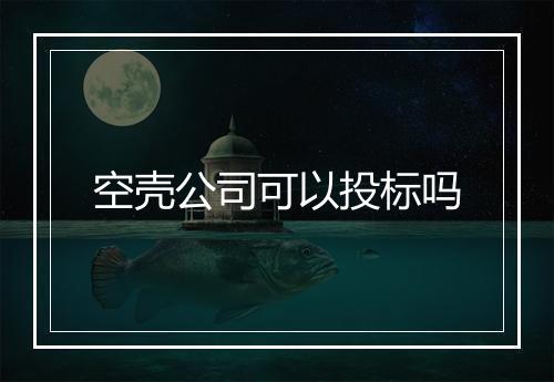 空壳公司可以投标吗