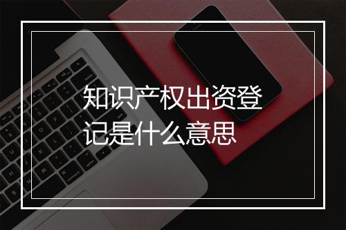 知识产权出资登记是什么意思