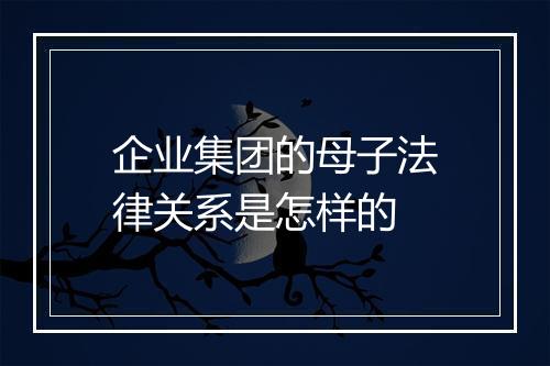 企业集团的母子法律关系是怎样的