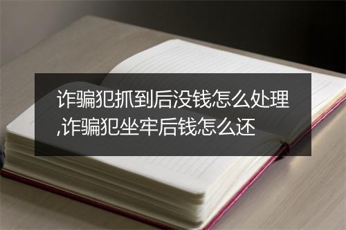 诈骗犯抓到后没钱怎么处理,诈骗犯坐牢后钱怎么还