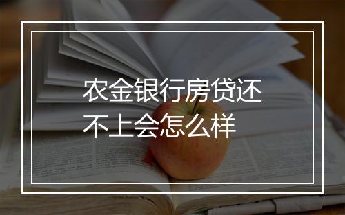 农金银行房贷还不上会怎么样