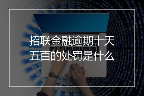 招联金融逾期十天五百的处罚是什么
